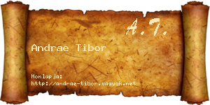 Andrae Tibor névjegykártya
